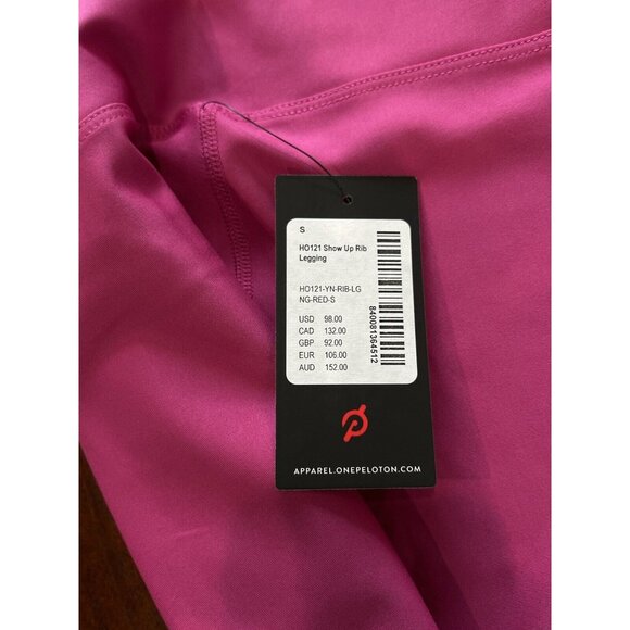 NWT Peloton Show Up Rib Leggings Womens Size Small Pink & Blue $98 - Picture 5 of 9